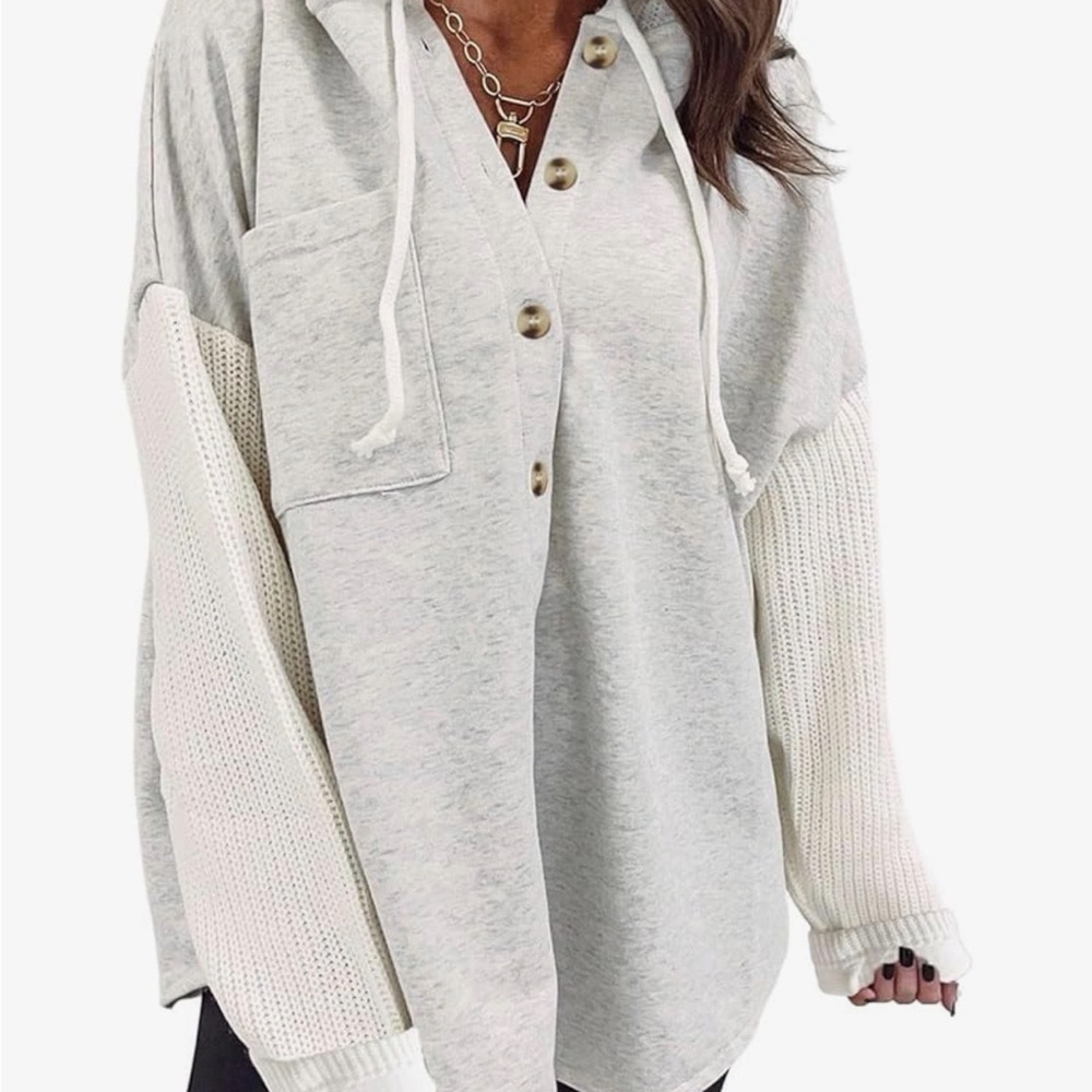 Cozy Gray and Cream Women's Hoodie